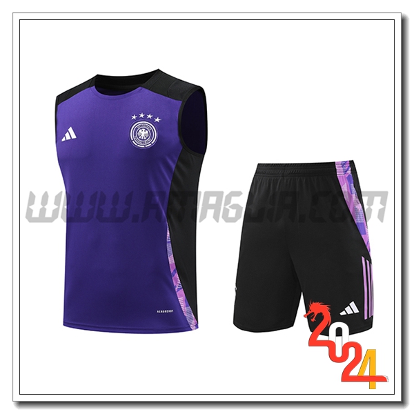 Kit Canotta Allenamento Germania viola/Nero 2024 2025