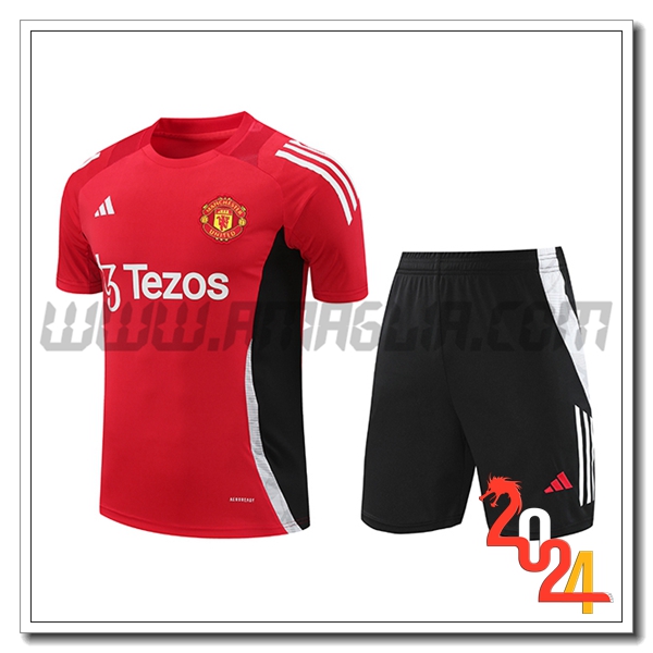 Kit Maglia Allenamento Manchester United Rosso/Nero 2024 2025