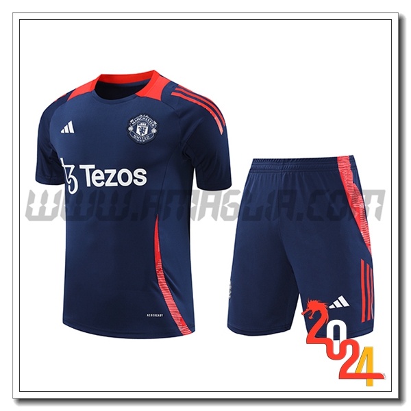 Kit Maglia Allenamento Manchester United Blu Scuro 2024 2025