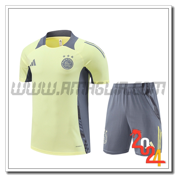 Kit Maglia Allenamento Ajax Giallo/Grigio 2024 2025
