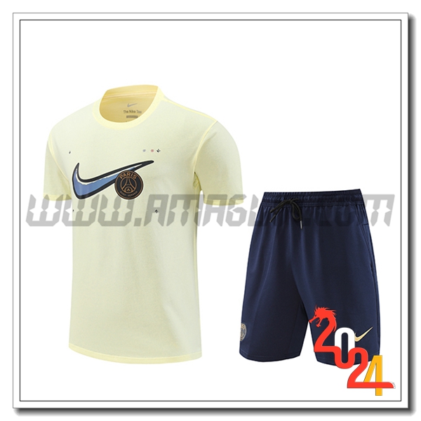 Kit Maglia Allenamento PSG Beige 2024 2025