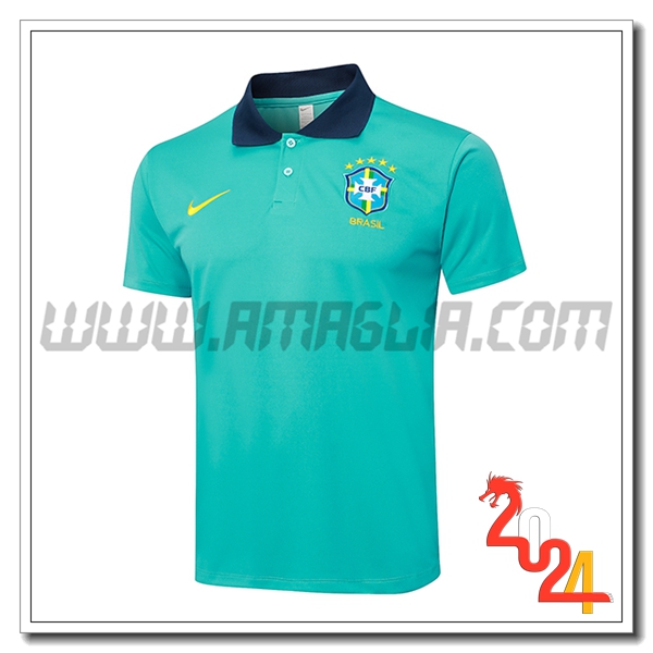 Maglia Polo Brasile Verde/Blu 2024 2025