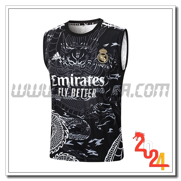 Canotta Allenamento Real Madrid Nero/Bianco 2024 2025