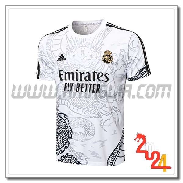 T Shirt Allenamento Real Madrid Bianco/Nero 2024 2025 -02
