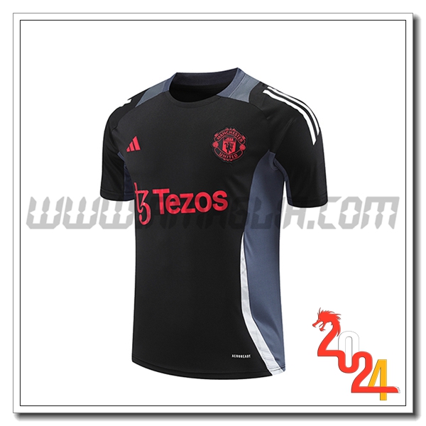 T Shirt Allenamento Manchester United Nero/Grigio 2024 2025