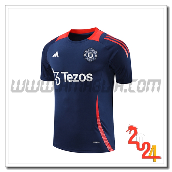 T Shirt Allenamento Manchester United Blu Scuro 2024 2025