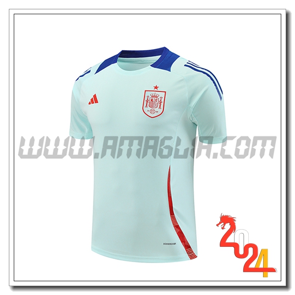 T Shirt Allenamento Spagna Azzurro 2024 2025 -02