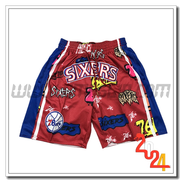 Pantaloncini NBA Philadelphia 76ers 2024/25 Rosso/viola