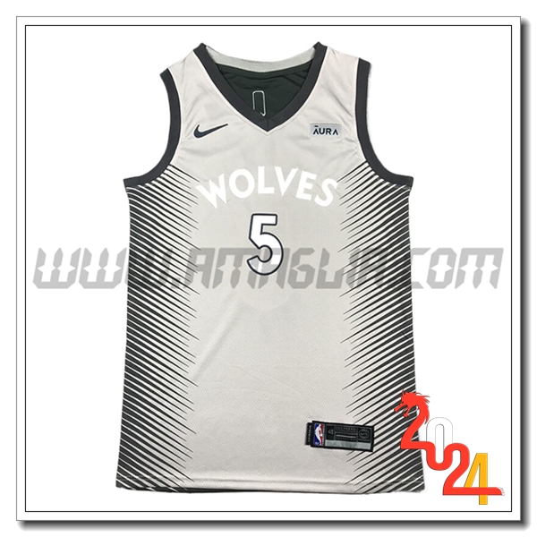 Maglia Minnesota Timberwolves (EDWARDS #5) 2024/25 Grigio/Nero