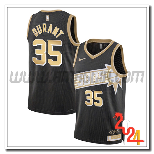 Maglia Phoenix Suns (DURANT #35) 2024/25 Nero/Giallo