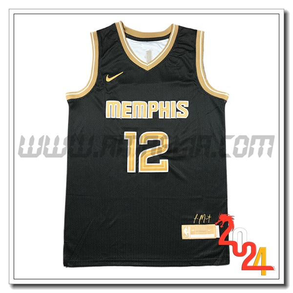 Maglia Memphis Grizzlies (MORANT #12) 2024/25 Nero/Giallo
