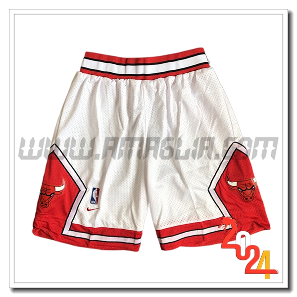 Pantaloncini NBA Chicago Bulls 2024/25 Bianco/Rosso -03