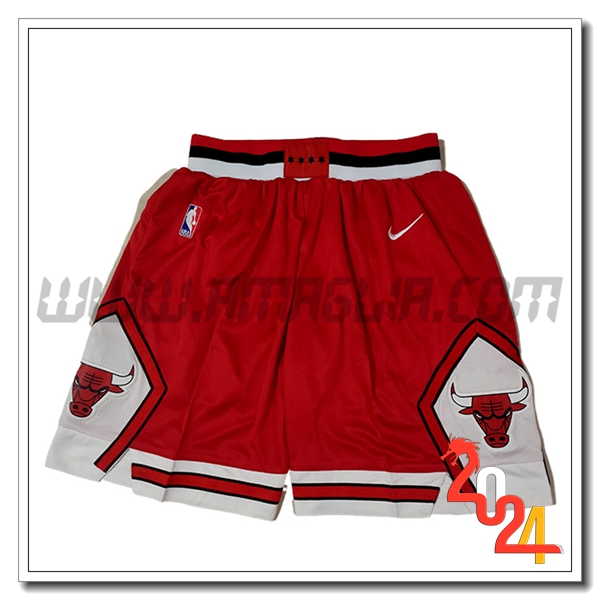 Pantaloncini NBA Chicago Bulls 2024/25 Rosso/Bianco -02