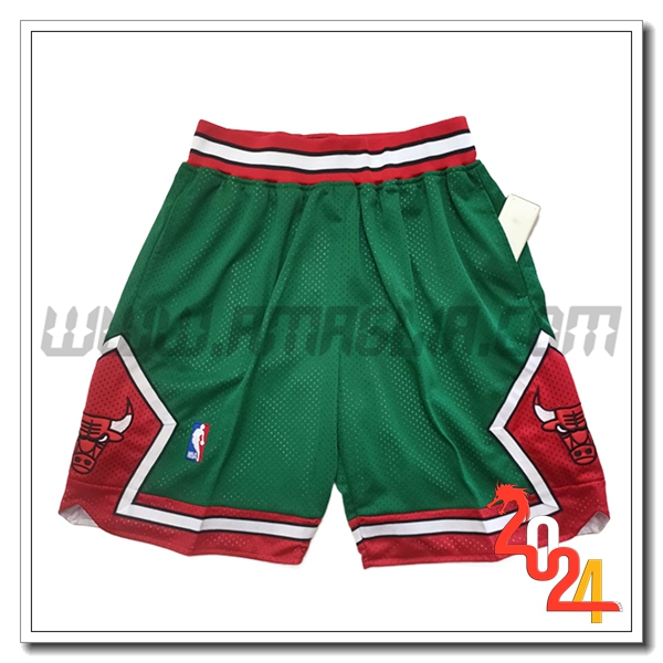 Pantaloncini NBA Chicago Bulls 2024/25 Verde/Rosso