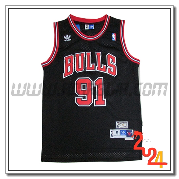 Maglia Chicago Bulls (RODMAN #91) 2024/25 Nero/Rosso