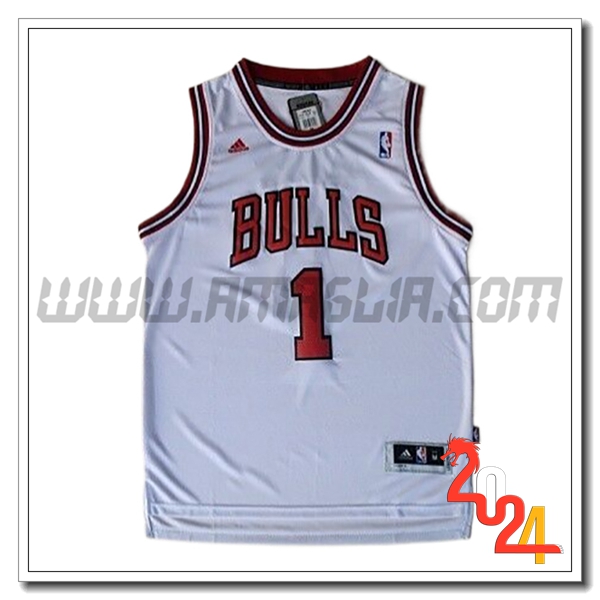 Maglia Chicago Bulls (Rosa #1) 2024/25 Bianco/Rosso