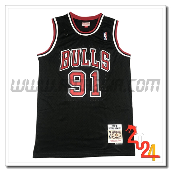 Maglia Chicago Bulls (RODMAN #91) 2024/25 Rosso/Nero