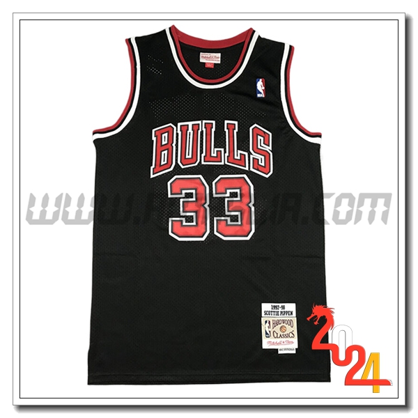 Maglia Chicago Bulls (PIPPEN #33) 2024/25 Nero/Rosso -03