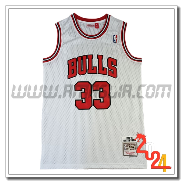 Maglia Chicago Bulls (PIPPEN #33) 2024/25 Bianco/Rosso -02