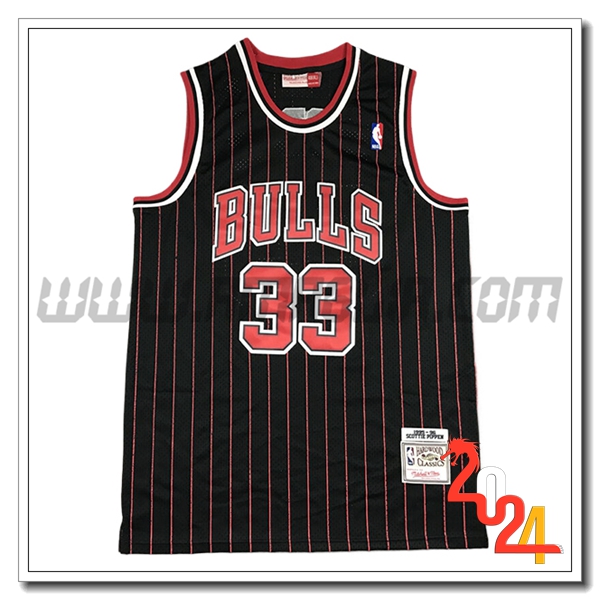 Maglia Chicago Bulls (PIPPEN #33) 2024/25 Nero/Rosso -04