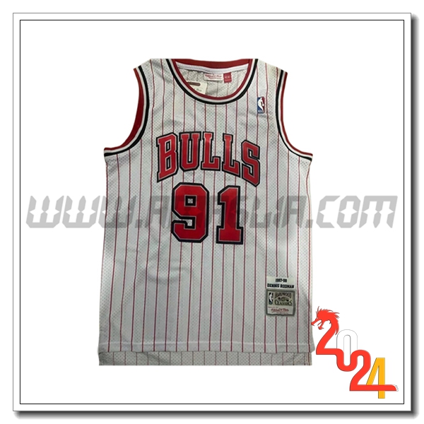 Maglia Chicago Bulls (RODMAN #91) 2024/25 Rosa/Rosso