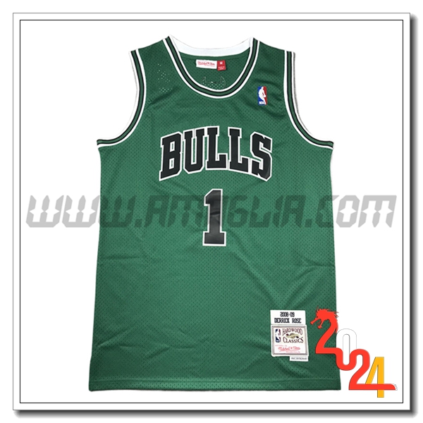 Maglia Chicago Bulls (Rosa #1) 2024/25 Verde -02
