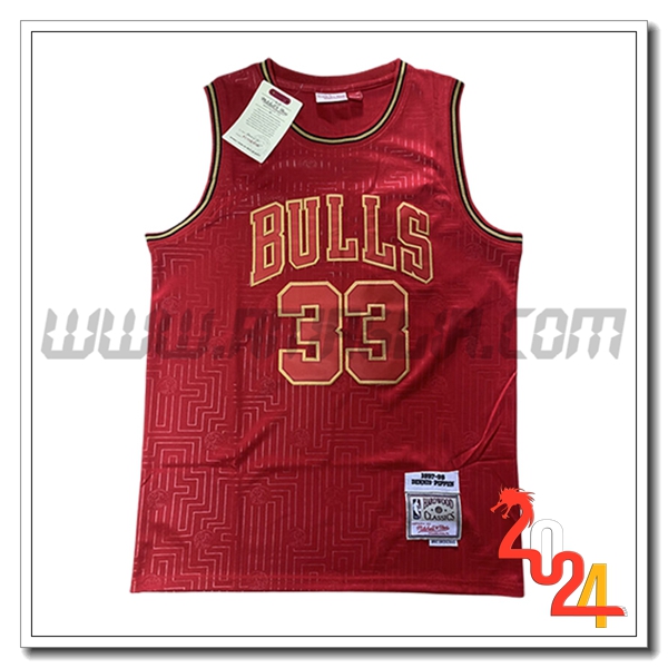 Maglia Chicago Bulls (PIPPEN #33) 2024/25 Rosso/Giallo