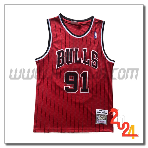 Maglia Chicago Bulls (RODMAN #91) 2024/25 Rosso -03