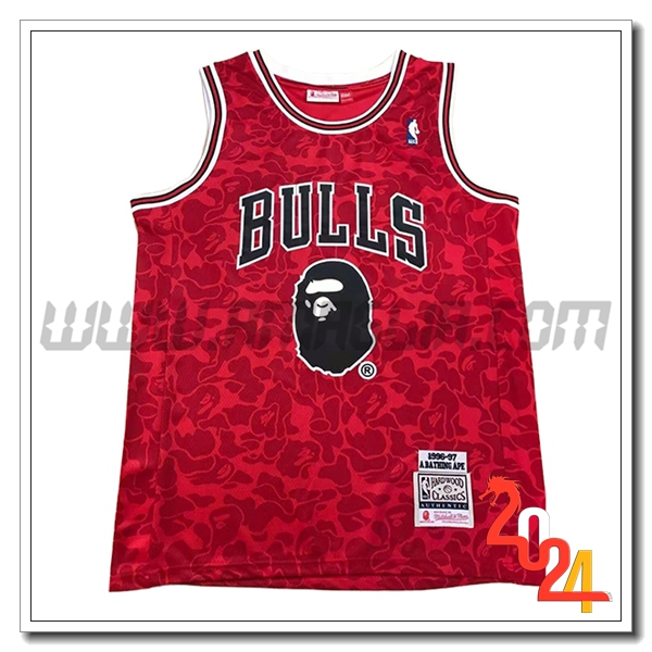 Maglia Chicago Bulls (BAPE #93) 2024/25 Rosso/Nero
