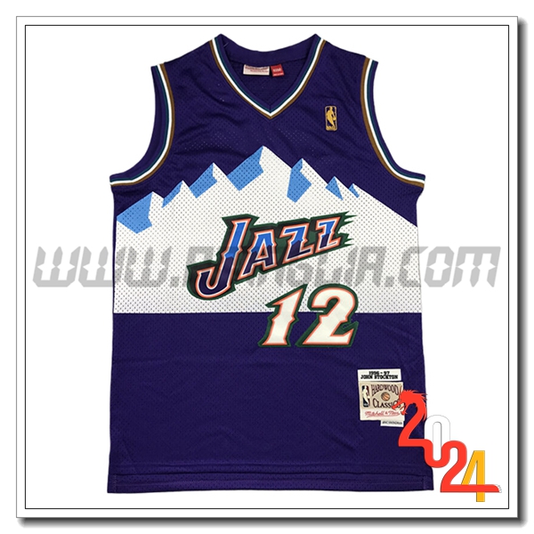 Maglia Utah Jazz (STOCKTON #12) 2024/25 viola/Bianco -02