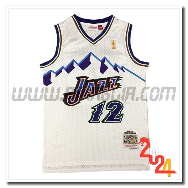 Maglia Utah Jazz (STOCKTON #12) 2024/25 Bianco -02