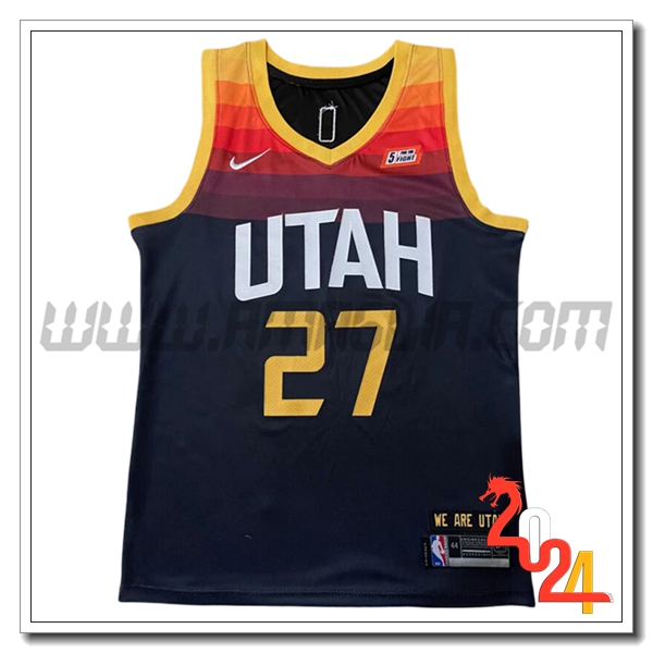 Maglia Utah Jazz (GOBERT #27) 2024/25 Nero/Giallo