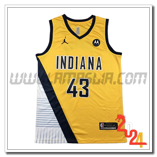 Maglia Indiana Pacers (SIAKAM #43) 2024/25 Blu/Giallo/Bianco