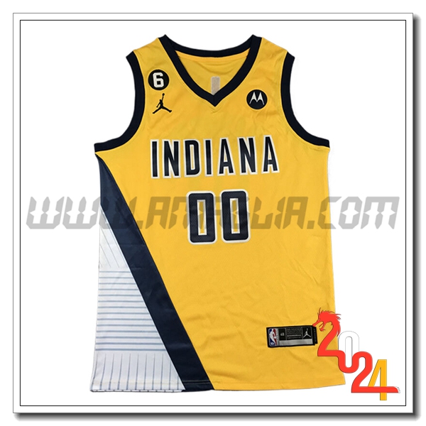 Maglia Indiana Pacers (MATHURIN #00) 2024/25 Giallo/Nero/Bianco