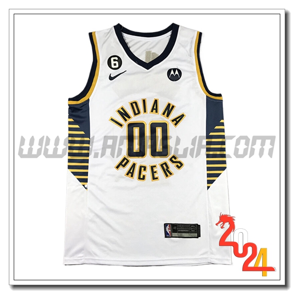 Maglia Indiana Pacers (MATHURIN #00) 2024/25 Bianco/Nero/Giallo