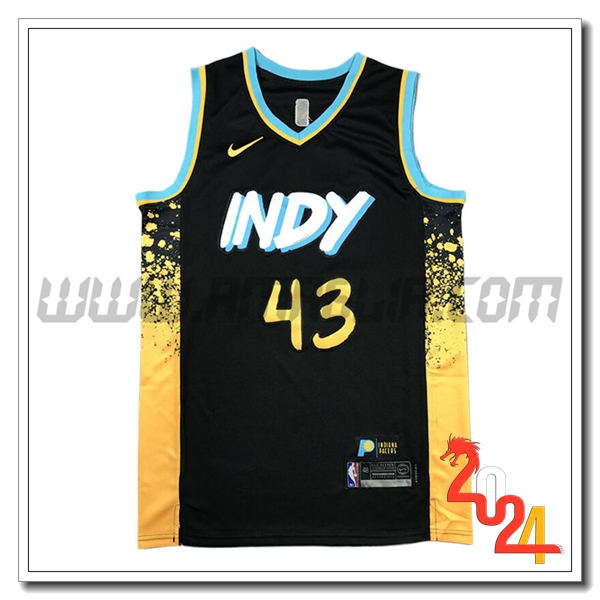 Maglia Indiana Pacers (SIAKAM #43) 2024/25 Nero/Giallo -02