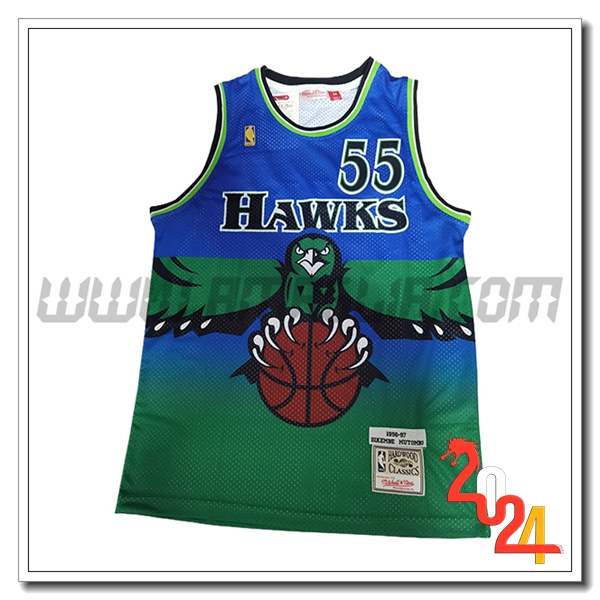Maglia Atlanta Hawks (MUTOMBO #55) 2024/25 Verde/Blu