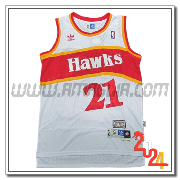 Maglia Atlanta Hawks (WILKINS #21) 2024/25 Bianco/Rosso