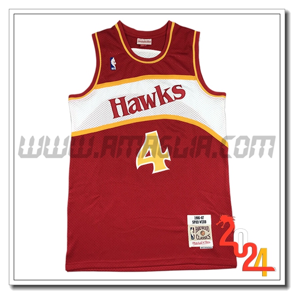 Maglia Atlanta Hawks (WEBB #4) 2024/25 Rosso/Bianco/Giallo