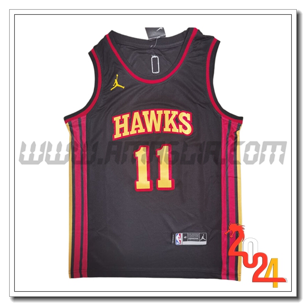 Maglia Atlanta Hawks (YOUNG #11) 2024/25 Nero/Rosso