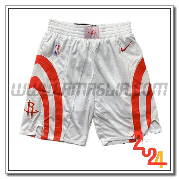 Pantaloncini NBA Houston Rockets 2024/25 Bianco/Rosso -02