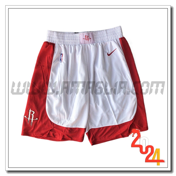 Pantaloncini NBA Houston Rockets 2024/25 Bianco/Rosso -03