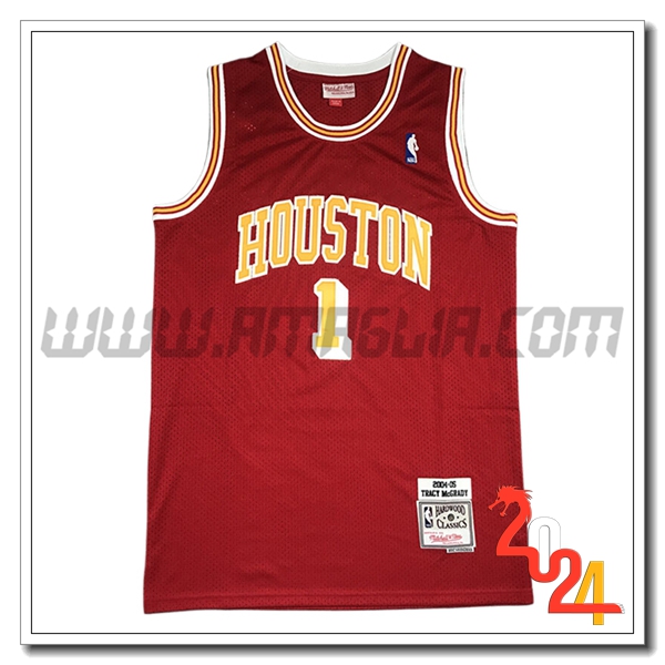 Maglia Houston Rockets (McGRADY #1) 2024/25 Rosso/Giallo