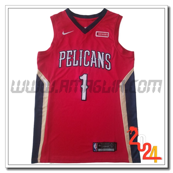 Maglia San New Orleans Pelicans (WILLIAMSON #1) 2024/25 Rosso/Blu