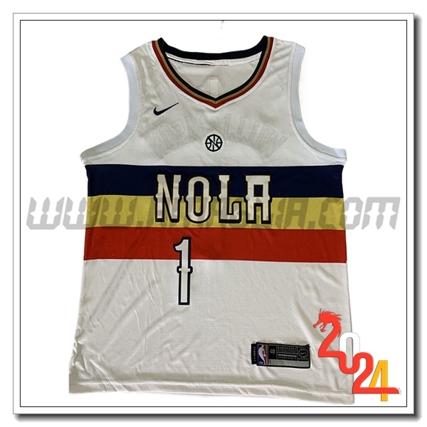 Maglia San New Orleans Pelicans (WILLIAMSON #1) 2024/25 Bianco