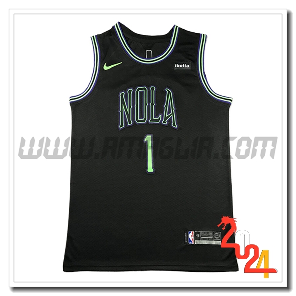 Maglia San New Orleans Pelicans (WILLIAMSON #1) 2024/25 Nero/Verde