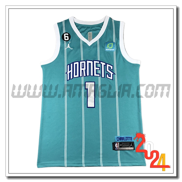 Maglia Charlotte Hornets (BALL #1) 2024/25 Verde/Bianco