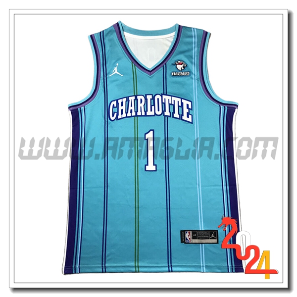Maglia Charlotte Hornets (BALL #1) 2024/25 Blu -02