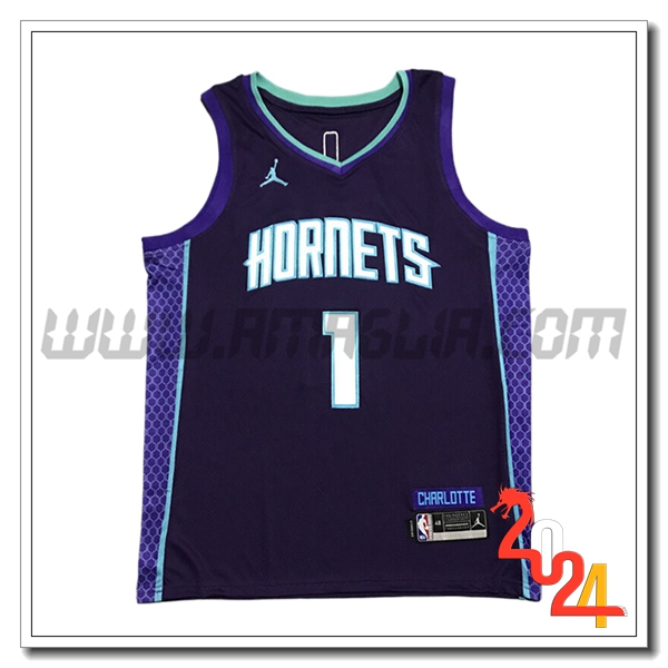 Maglia Charlotte Hornets (BALL #1) 2024/25 viola