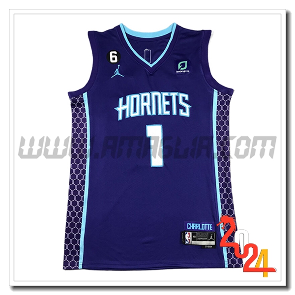 Maglia Charlotte Hornets (BALL #1) 2024/25 viola -02
